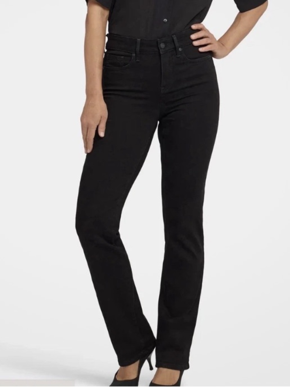 NYDJ Marilyn Straight Jeans Leg Black Women’s 16P New